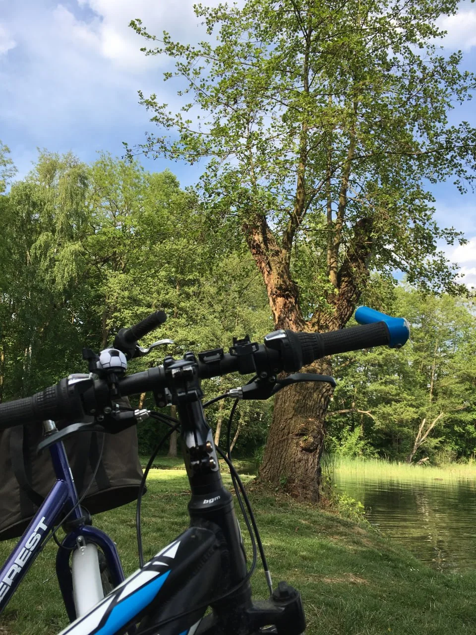 Fahrradpause im Grünen bei Neu Golm
